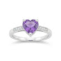 Certified Heart Purple Amethyst Ring in 925 Sterling Silver for Women Boho Style