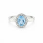 3.65 Ct Blue Aquamarine Oval Ring in 925 Sterling Silver for Wedding Boho Style