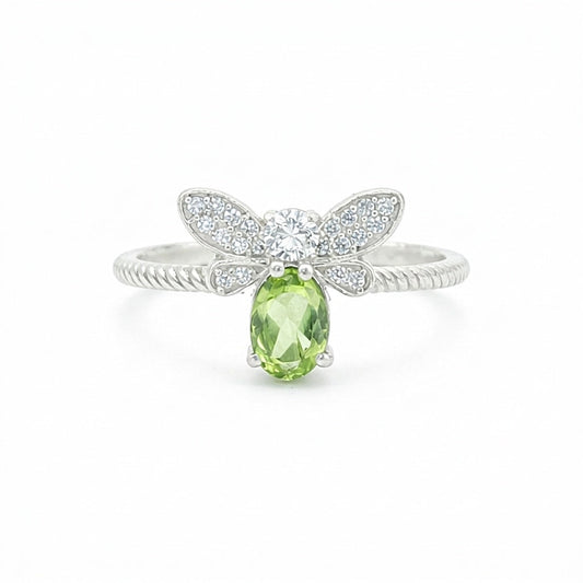 Certified Oval Cut Green Amethyst 4.80 Ct Ring in 925 Sterling Silver for Women