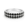Certified Solitaire Black Moissanite Round Ring in 925 Sterling Silver