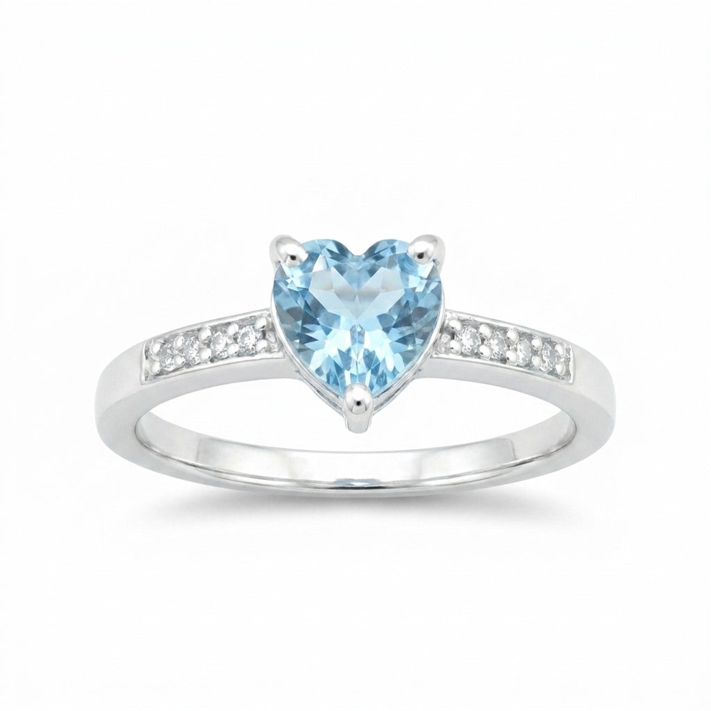 Blue Aquamarine 2.50 Ct Ring in 925 Sterling Silver Cocktail for Anniversary
