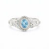 925 Sterling Silver Blue Aquamarine Oval Cut Ring for Women Luxury Style