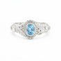 925 Sterling Silver Blue Aquamarine Oval Cut Ring for Women Luxury Style