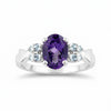 Oval Cut Purple Amethyst 3.65 Ct Ring in 925 Sterling Silver for Women