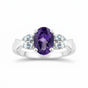 Oval Cut Purple Amethyst 3.65 Ct Ring in 925 Sterling Silver for Women