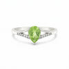 Jewelry Pear Cut Green Amethyst Ring in 925 Sterling Silver for Her Chic Design