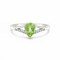 Jewelry Pear Cut Green Amethyst Ring in 925 Sterling Silver for Her Chic Design