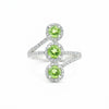 Green Amethyst Round Cut Ring 6.50 Ct in 925 Sterling Silver for Anniversary