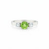 Round Green Amethyst Ring Crafted in 925 Sterling Silver for Her Solitaire Style