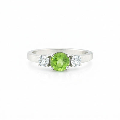 Round Green Amethyst Ring Crafted in 925 Sterling Silver for Her Solitaire Style