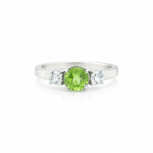 Round Green Amethyst Ring Crafted in 925 Sterling Silver for Her Solitaire Style