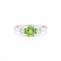 Round Green Amethyst Ring Crafted in 925 Sterling Silver for Her Solitaire Style