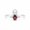 925 Sterling Silver Oval Cut Red Garnet Ring 3.46 Ct for Her Trendy Pick