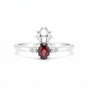 925 Sterling Silver Oval Cut Red Garnet Ring 3.46 Ct for Her Trendy Pick