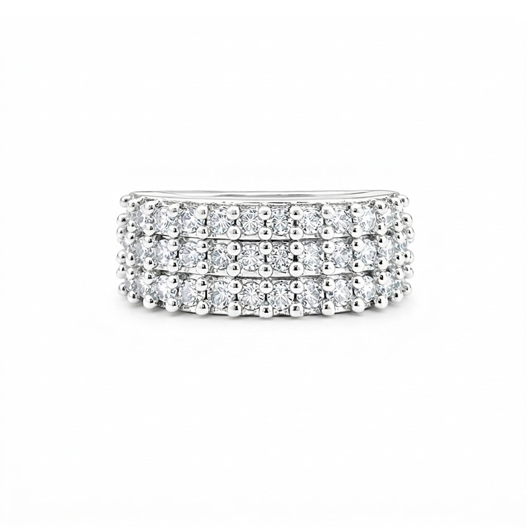 White Moissanite Ring Round Cut 2.00 Ct 925 Sterling Silver for Wedding