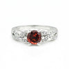 Certified Solitaire Round Cut Red Garnet Ring in 925 Sterling Silver for Women