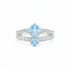 3.30 Ct Blue Topaz Pear Ring in 925 Sterling Silver Gift for Her Timeless Design