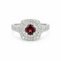 Anniversary Red Garnet Ring Round Cut in 925 Sterling Silver for Women