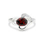 Red Garnet Oval Ring Set in 925 Sterling Silver for Her Statement Piece