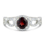 Certified Round Red Garnet Ring in 925 Sterling Silver for Women Luxury Style