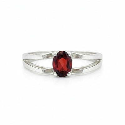 Red Garnet 6.50 Ct Ring in 925 Sterling Silver Jewelry for Engagement Boho Style