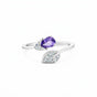 925 Sterling Silver Purple Amethyst Pear Cut Ring for Women Classic Design