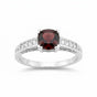 Cushion Red Garnet Statement Ring in 925 Sterling Silver for Women Elegant Look