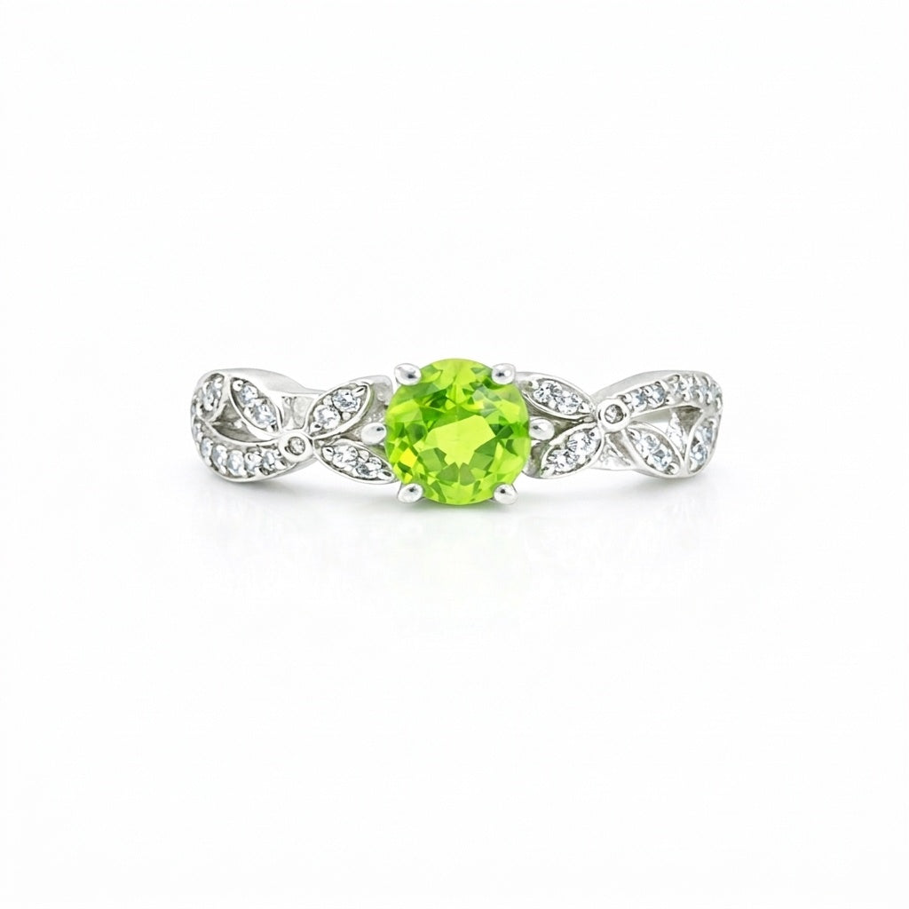 Green Amethyst Ring 2.00 Ct Round Cut 925 Sterling Silver for Her Everyday Wear