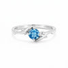 Round Cut Blue Aquamarine 1.20 Ct Ring in 925 Sterling Silver for Women