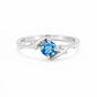 Round Cut Blue Aquamarine 1.20 Ct Ring in 925 Sterling Silver for Women