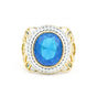 Handmade Oval Cut Blue Topaz Ring in 925 Sterling Silver for Wedding Chic Design