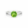 Certified Green Amethyst Round Ring Crafted in 925 Sterling Silver Gift for Her