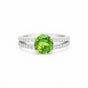 Certified Green Amethyst Round Ring Crafted in 925 Sterling Silver Gift for Her