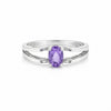Luxury Purple Amethyst Oval Ring in 925 Sterling Silver for Women Chic Design