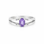 Luxury Purple Amethyst Oval Ring in 925 Sterling Silver for Women Chic Design