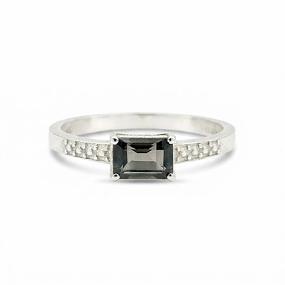 Brown Topaz 1.95 Ct Emerald Cut Ring in 925 Sterling Silver for Her Trendy Pick