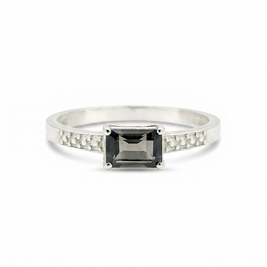 Brown Topaz 1.95 Ct Emerald Cut Ring in 925 Sterling Silver for Her Trendy Pick