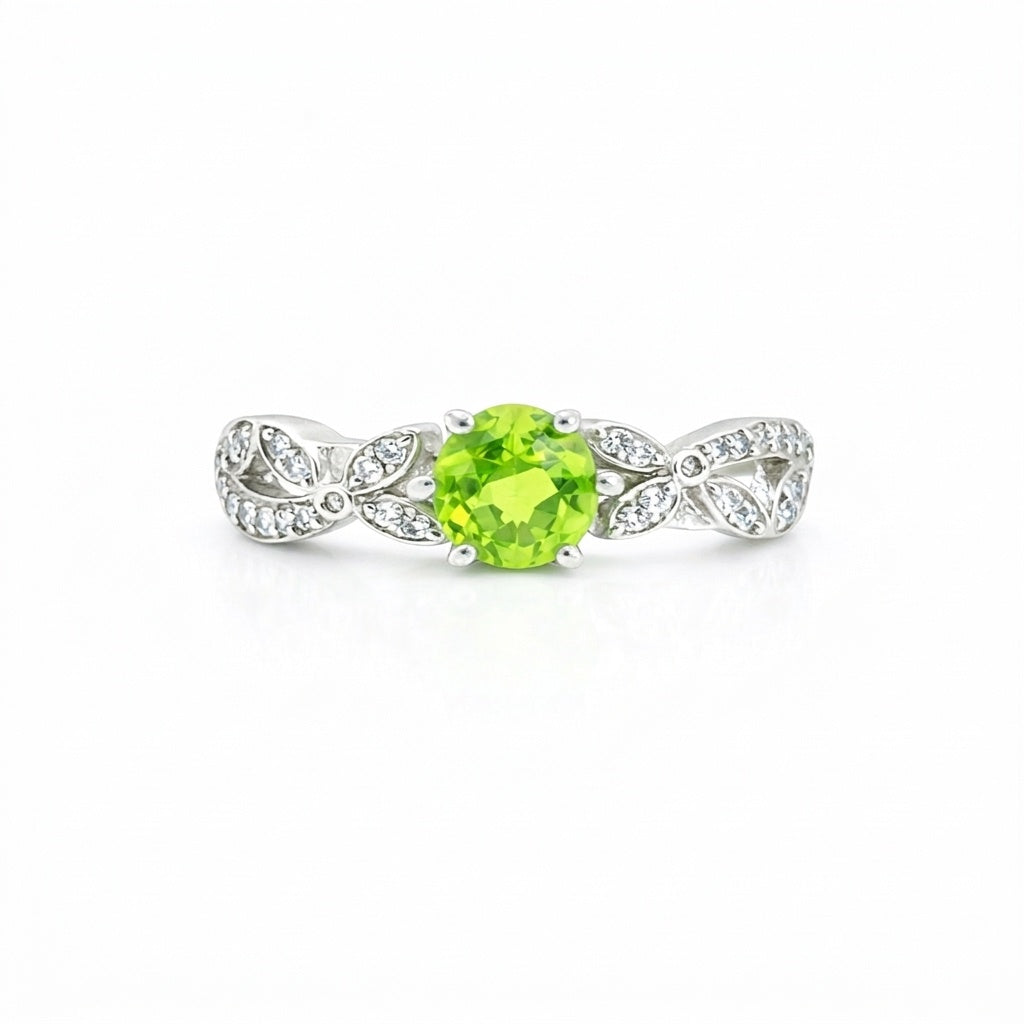 925 Sterling Silver Oval Cut Green Amethyst Ring 3.65 Ct for Wedding Boho Style
