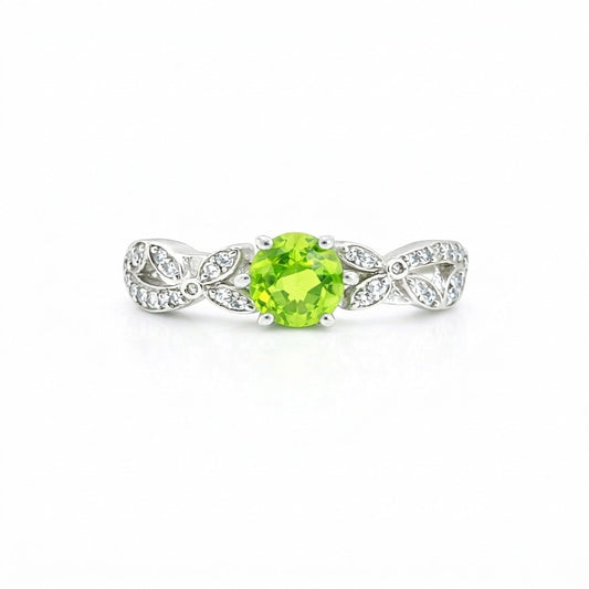 925 Sterling Silver Oval Cut Green Amethyst Ring 3.65 Ct for Wedding Boho Style