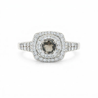 925 Sterling Silver Round Cut Brown Topaz Ring 4.50 Ct for Wedding Bridal Style