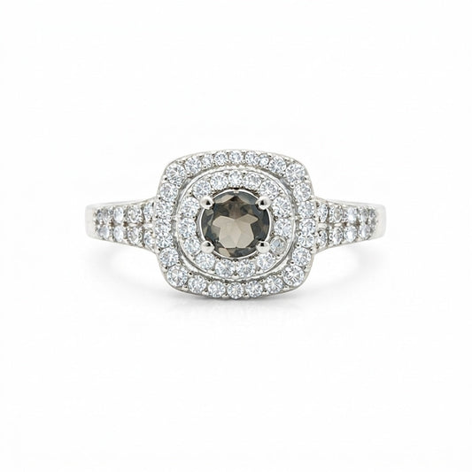 925 Sterling Silver Round Cut Brown Topaz Ring 4.50 Ct for Wedding Bridal Style