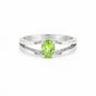 Green Amethyst Ring Oval Cut 1.25 Ct 925 Sterling Silver Gift for Her Boho Style