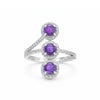 Purple Amethyst Ring Round Cut 3.25 Ct 925 Sterling Silver Gift for Her