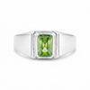 Emerald Cut Green Amethyst Ring Women in 925 Sterling Silver for Her Chic Design
