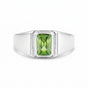Emerald Cut Green Amethyst Ring Women in 925 Sterling Silver for Her Chic Design