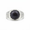 1.24 Ct Black Pearl Round Ring in 925 Sterling Silver for Her Statement Piece