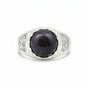 1.24 Ct Black Pearl Round Ring in 925 Sterling Silver for Her Statement Piece