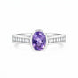Fine Jewelry Purple Amethyst Ring Oval Cut in 925 Sterling Silver for Wedding