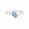 Blue Aquamarine Round Ring Set in 925 Sterling Silver for Her Luxury Style