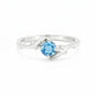 Blue Aquamarine Round Ring Set in 925 Sterling Silver for Her Luxury Style